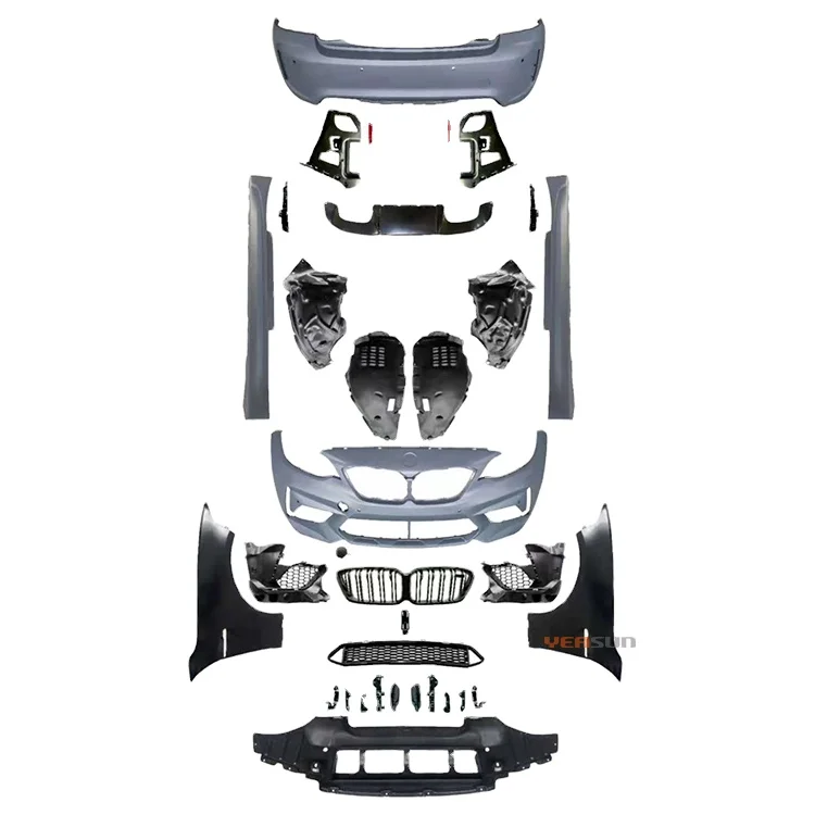 

F87 M2C комплект широкого кузова передний бампер решетка боковая юбка заднее крыло для 2 серии F22 F23 нормальный и спортивный 2014 +