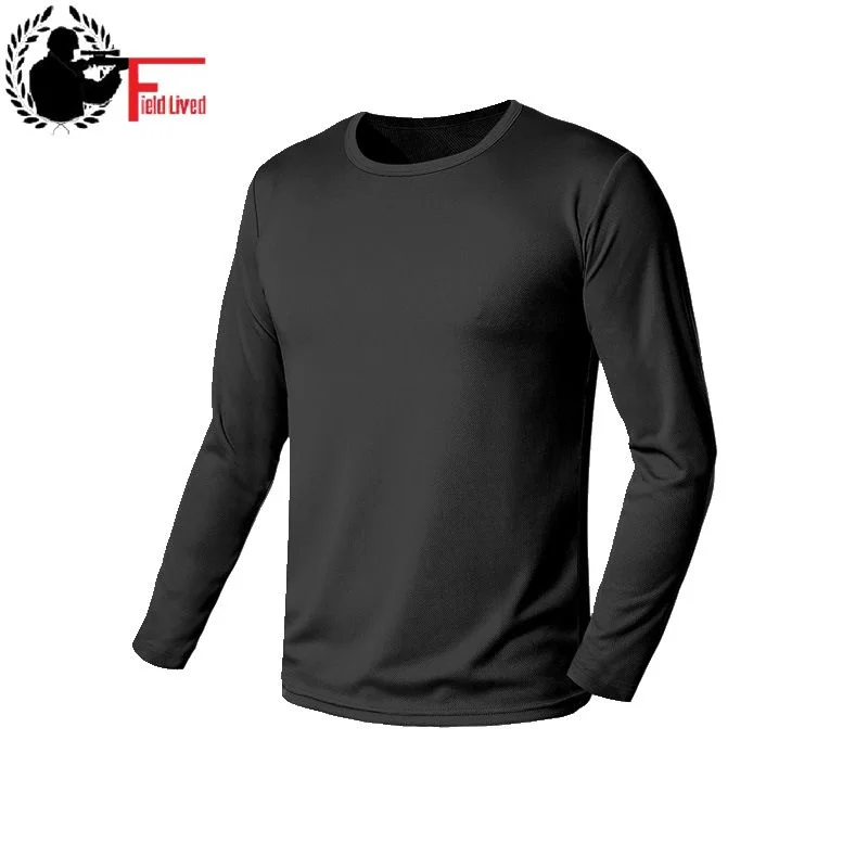 

Men T-shirt Plus Size XXXXL 4XL 5XL 6XL 7XL Autumn Male T Shirt Top Quick Dry O-neck Tshirt Man Long Sleeve Pure Solid Color Tee