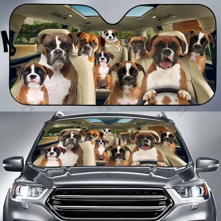 Brindle Pattern Boxer Dog Driving Auto Windshield Sun Shade,Funny Boxer Dog Family Sun Visor Protector Sunshade for Car Truck SU
Brindle Pattern Boxer Dog Driving Auto Windshield Sun Shade,Funny Boxer Dog Family Sun Visor Protector Sunshade for Car Truck SU