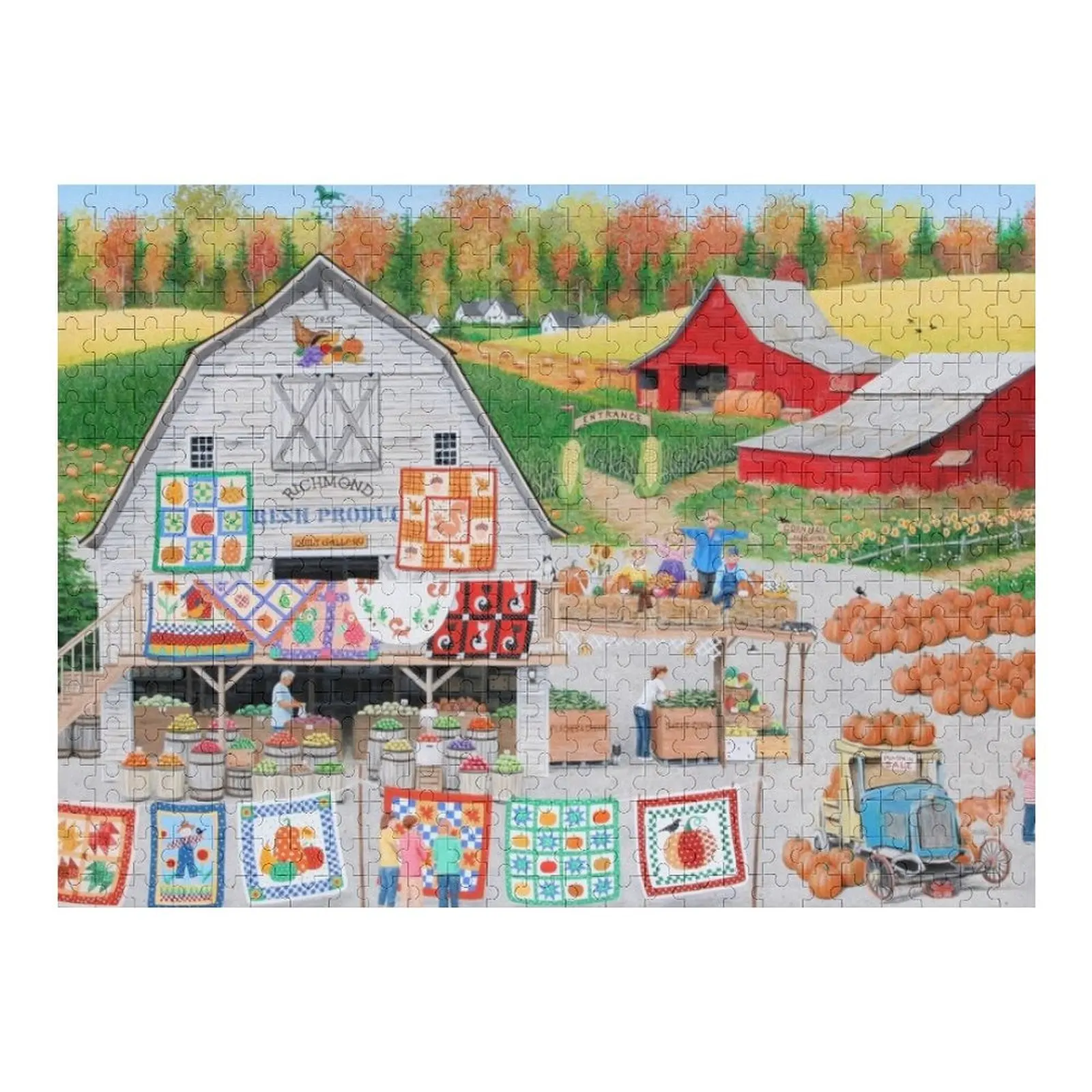 

Осенняя стеганая картинка-пазл, фото на заказ для детей, настраиваемая Подарочная головоломка