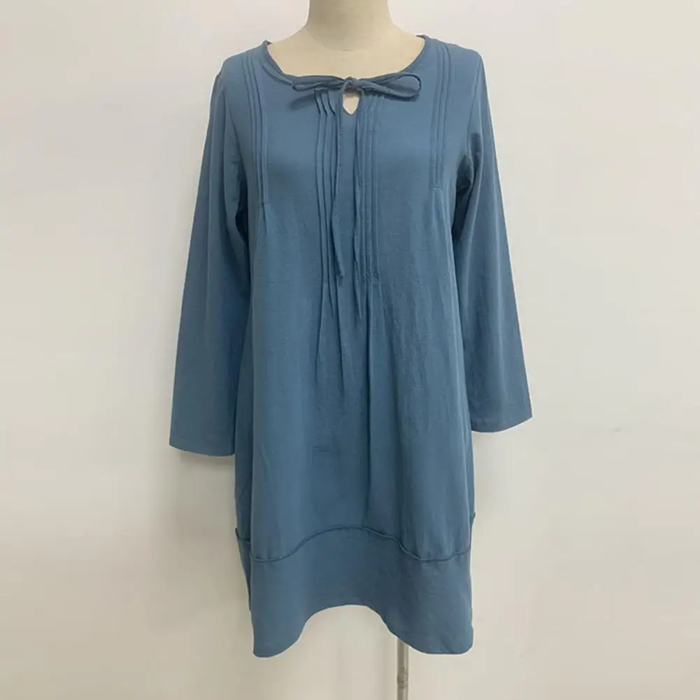 Женское плиссированное платье с поясом, шикарное Повседневное платье на шнуровке с V-образным вырезом, плиссированное свободное облегающее уличное Платье До Колена, модная одежда для A 
Женское плиссированное платье с поясом, шикарное Повседневное платье на шнуровке с V-образным вырезом, плиссированное свободное облегающее уличное Платье До Колена, модная одежда для A