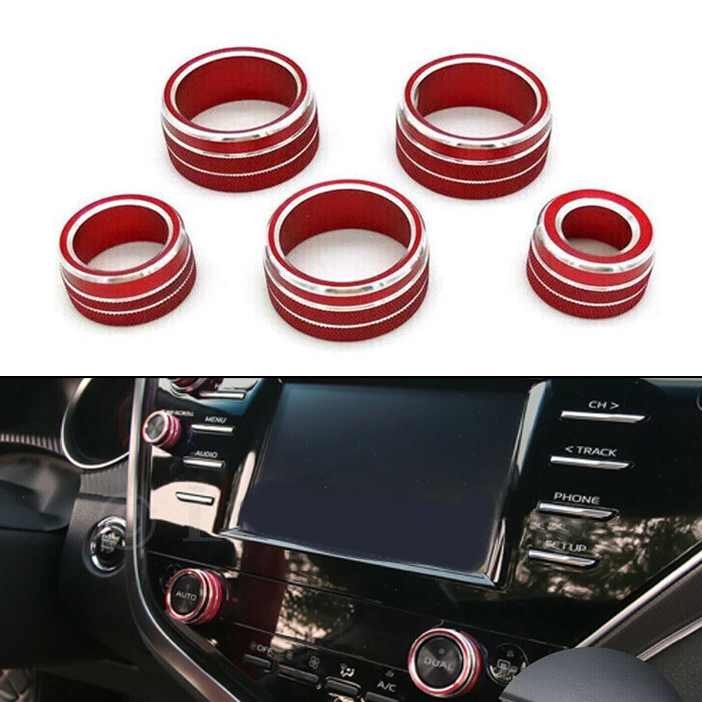 5pcs Aluminum Car AC Volume Audio Tune Knob Ring Cover Trim For Toyota For Camry 2018-2023 Interior Accessories Knob Covers
5pcs Aluminum Car AC Volume Audio Tune Knob Ring Cover Trim For Toyota For Camry 2018-2023 Interior Accessories Knob Covers