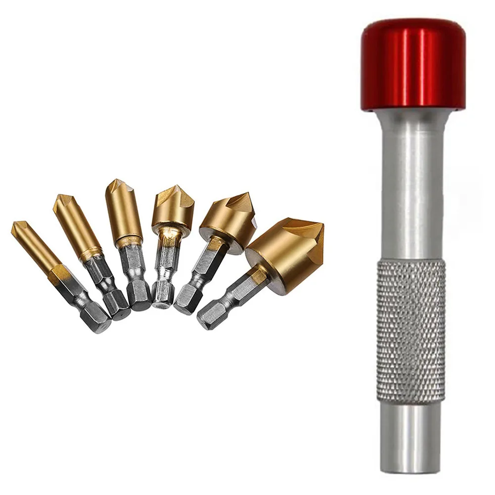 1pc Screwdriver Handle 180°Rotate Non-slip With 6pcs 6-19mm 1/4inch Magnetic Flute Countersink Drill Bit Hand Tools Spare Parts
1pc Screwdriver Handle 180°Rotate Non-slip With 6pcs 6-19mm 1/4inch Magnetic Flute Countersink Drill Bit Hand Tools Spare Parts