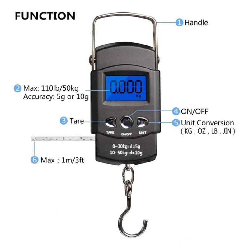 Weighing 50kg Luggage Travel Scale Portable Digital Precision High Kitchen Ruler With Scales Fishing
Weighing 50kg Luggage Travel Scale Portable Digital Precision High Kitchen Ruler With Scales Fishing