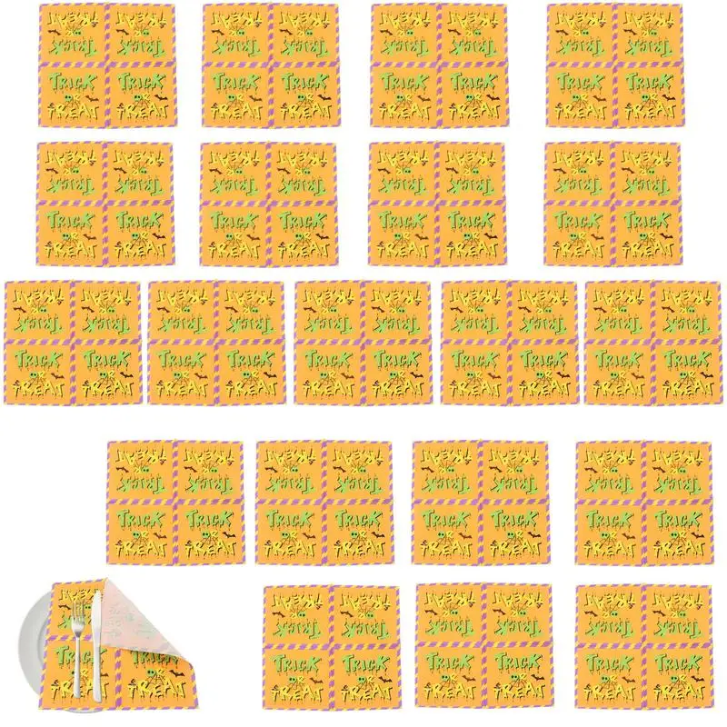 

Trick Or Treat Napkins Trick Or Treat Colorful Napkins 20 Pieces 2 Ply Absorbent Napkins Halloween Garden Party Supplies Haunted