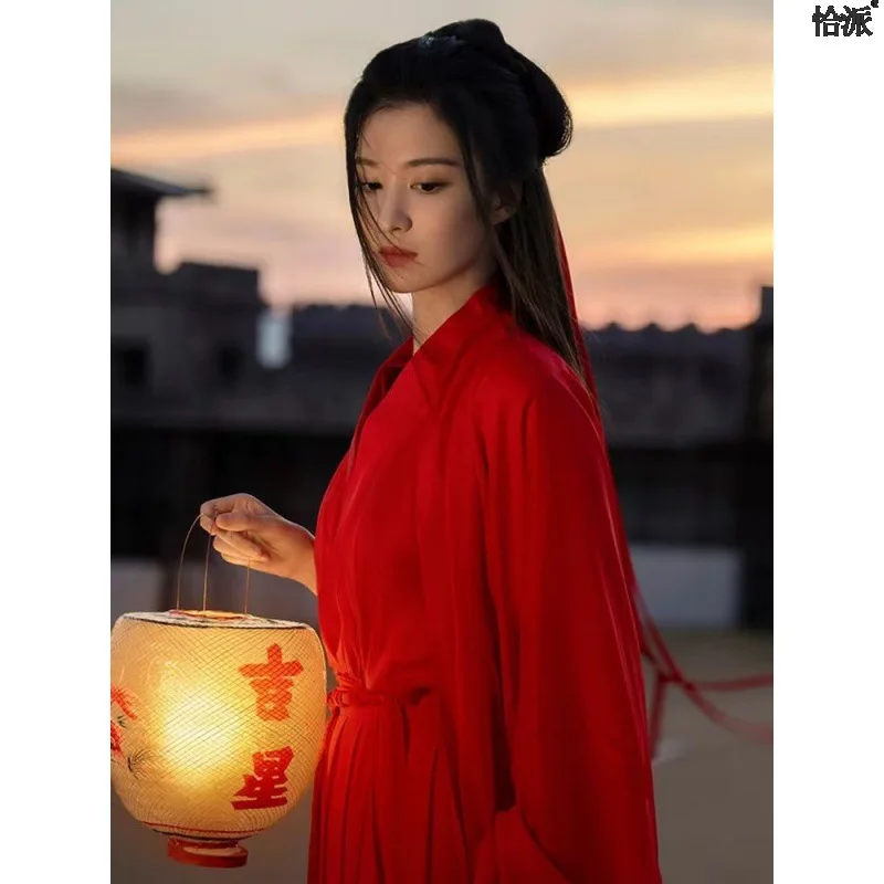 

Chinese Traditional Hanfu Women Ancient Swordsman Cosplay Costumes Female Tang Dynasty Stage Dance Dress Red Fairy Hanfu Dresses