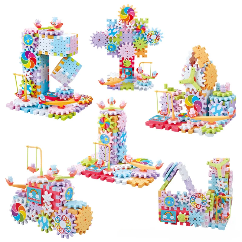 83pcs Electric Gears 3D Changeable Building Blocks Plastic Kid House Blocks Educational Construction Toys for Children Gifts
83pcs Electric Gears 3D Changeable Building Blocks Plastic Kid House Blocks Educational Construction Toys for Children Gifts