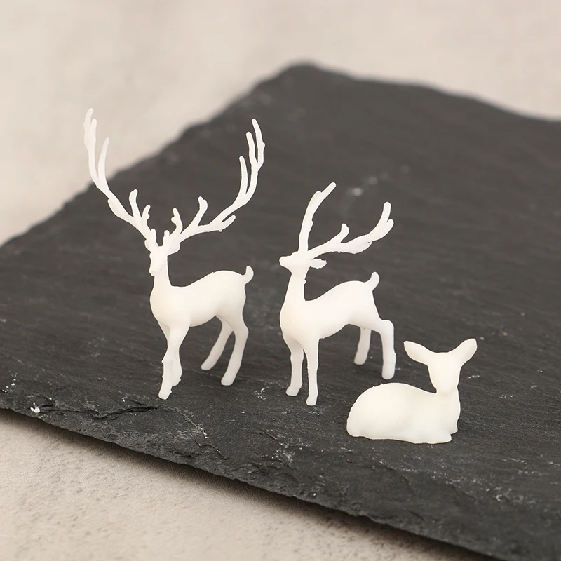 

1Pc Mini Resin Crystal Deer Christmas Forest Elk White Dessert Table Decor Merry Christmas Decor For Home Kids New Year Gift