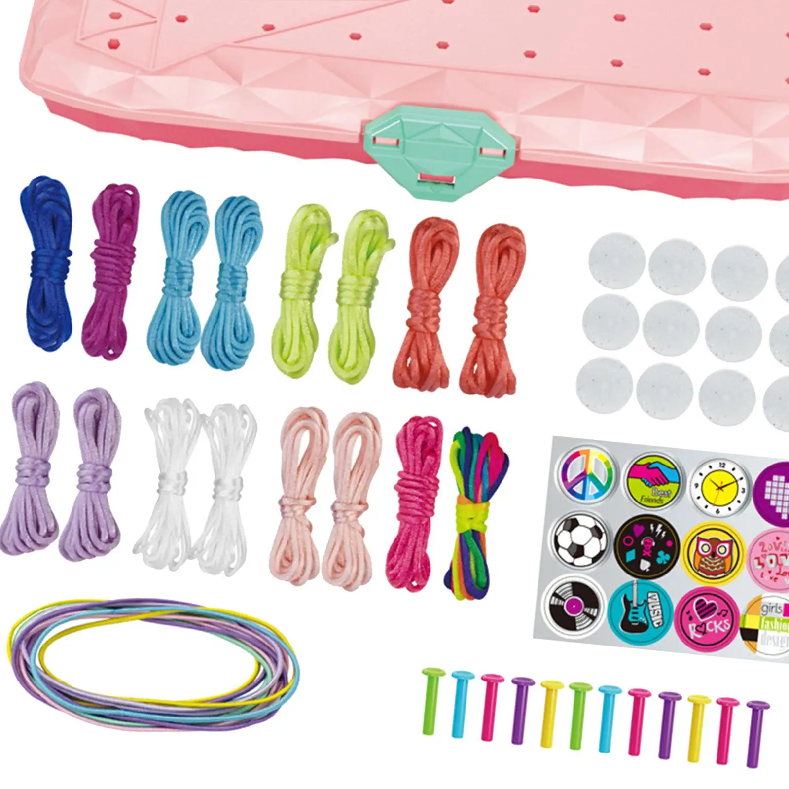 

Bracelet Making Set Colorful Sticker Arts with Braiding Loom Maker DIY Bracelet Kit Jewelry Kit for Beginners Adults Party Favor