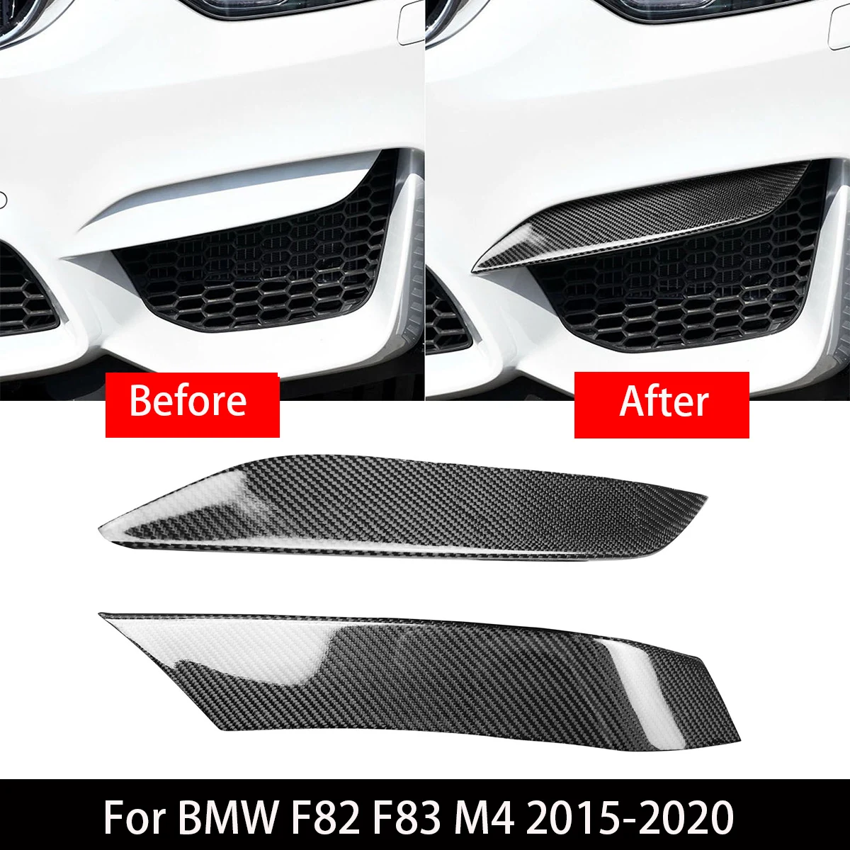 2 Pcs/Set Car Accessories Carbon Fiber Front Bumper Fog Lamp EyeLid Trim Strips Covers For BMW F82 F83 M4 2015-2020
2 Pcs/Set Car Accessories Carbon Fiber Front Bumper Fog Lamp EyeLid Trim Strips Covers For BMW F82 F83 M4 2015-2020
