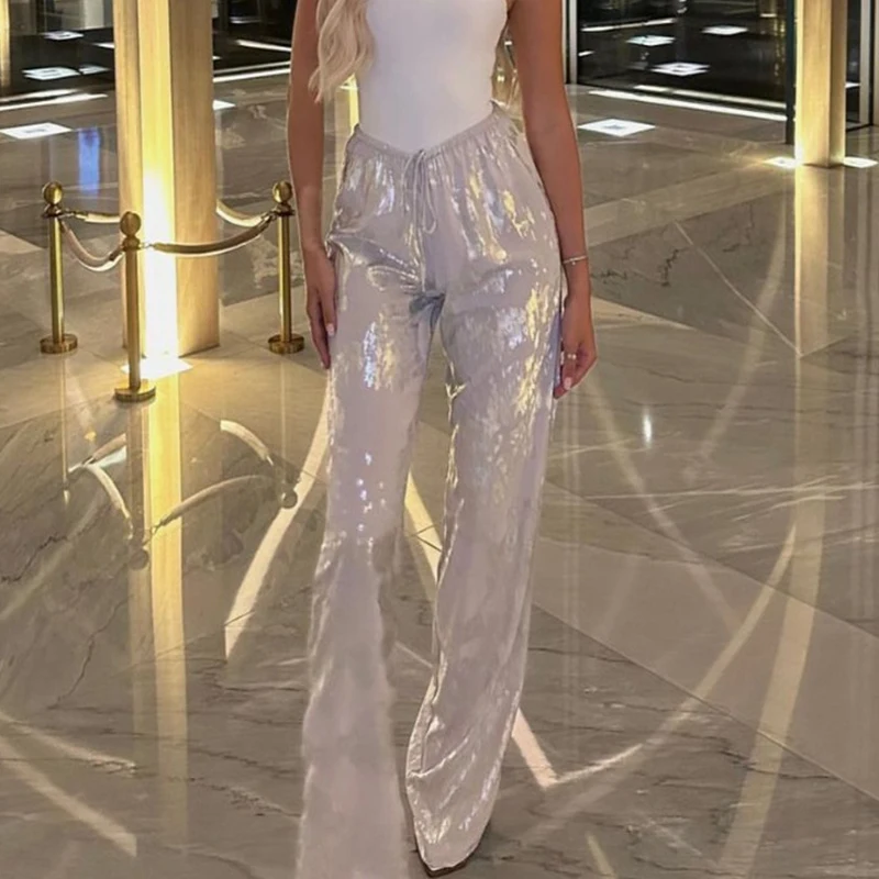 Korean Casual Loose Wide Leg Pants for Spring/Summer Women's Pants 2024 New Metal Print High Waist Lace up Pants with Pockets
Korean Casual Loose Wide Leg Pants for Spring/Summer Women's Pants 2024 New Metal Print High Waist Lace up Pants with Pockets