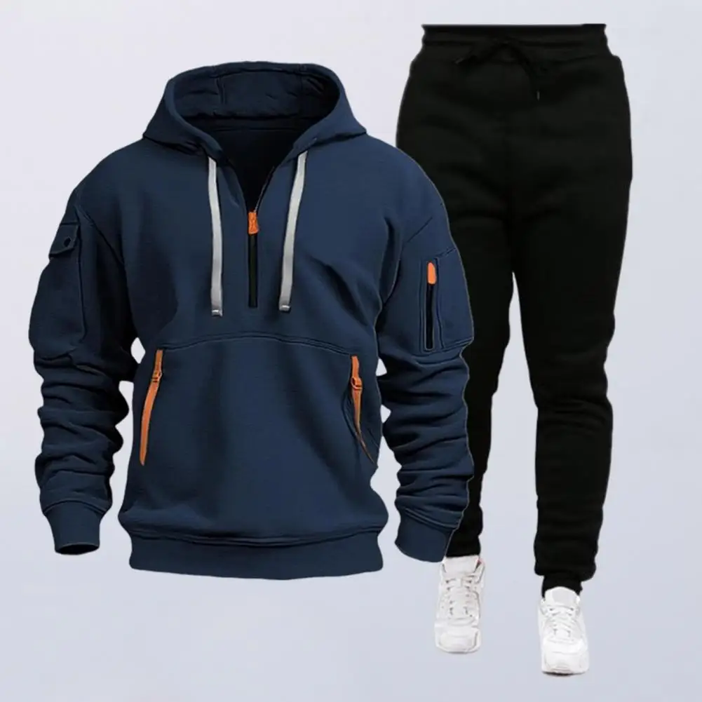 Men Gym Training Outfit Men's Hooded Sweatshirt Sweatpants Set for Sportswear Long Sleeve Tracksuit with Adjustable for Active
Men Gym Training Outfit Men's Hooded Sweatshirt Sweatpants Set for Sportswear Long Sleeve Tracksuit with Adjustable for Active