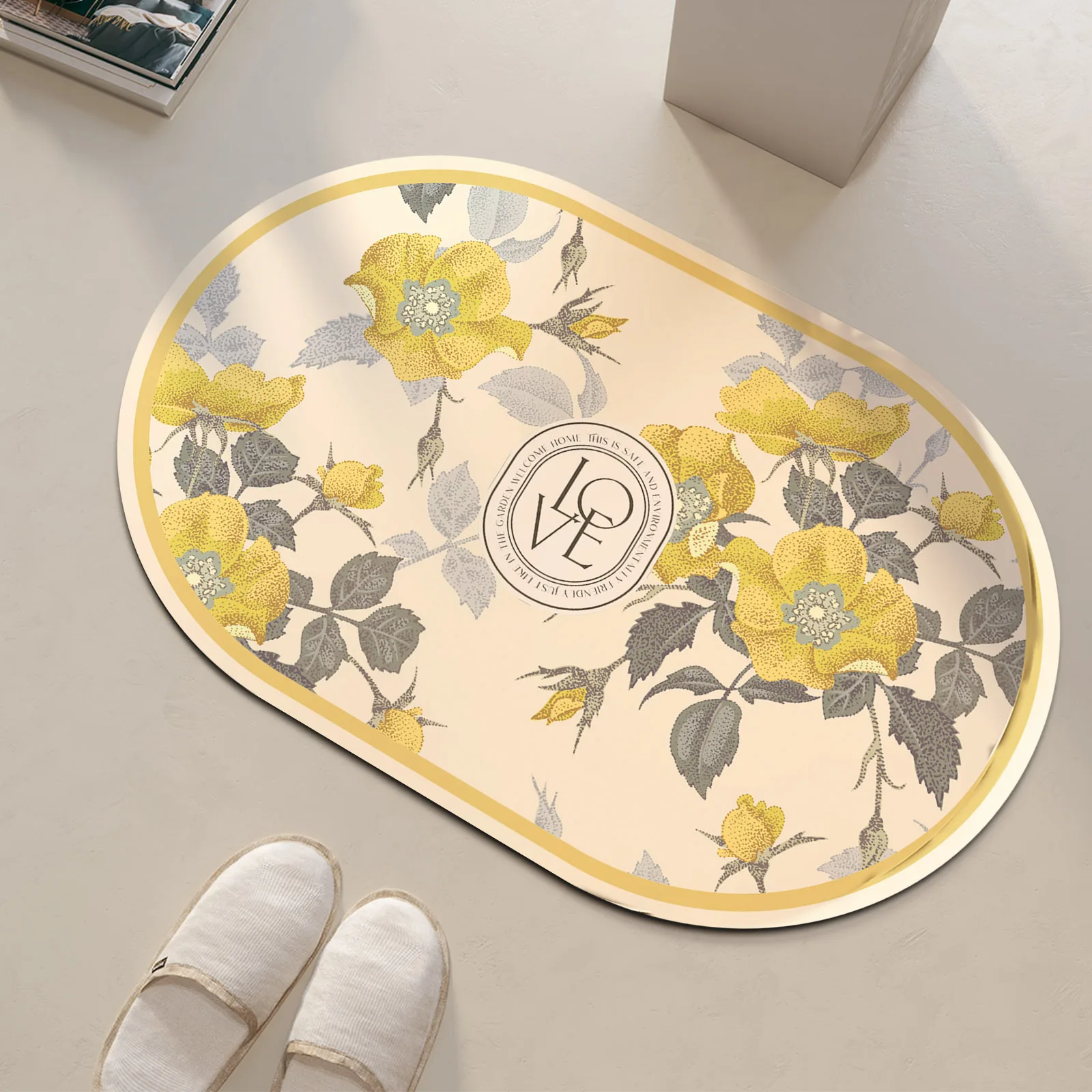 Diatomite Floral Bath Mat Bathroom Absorbent Foot Mats Quick Dry Toilet Rug Shower Carpet For Living Room Doormat Washable Diatomite Floral Bath Mat Bathroom Absorbent Foot Mats Quick Dry Toilet Rug Shower Carpet For Living Room Doormat Washable