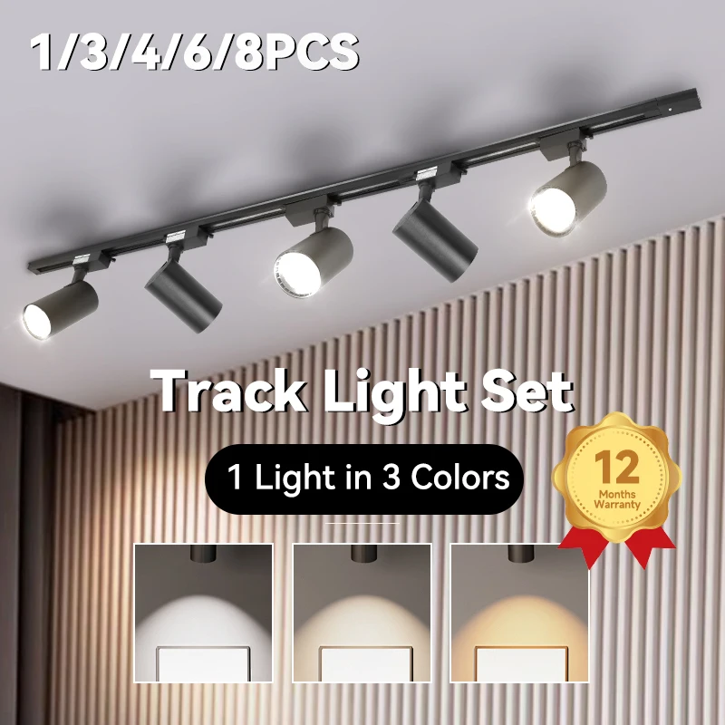 

Led Track Light Set 3 Colors Change Rail Lighting 220V 12W/20W/30W/40W Ceiling Lamp Spot led Light for Living Room Ceiling Light