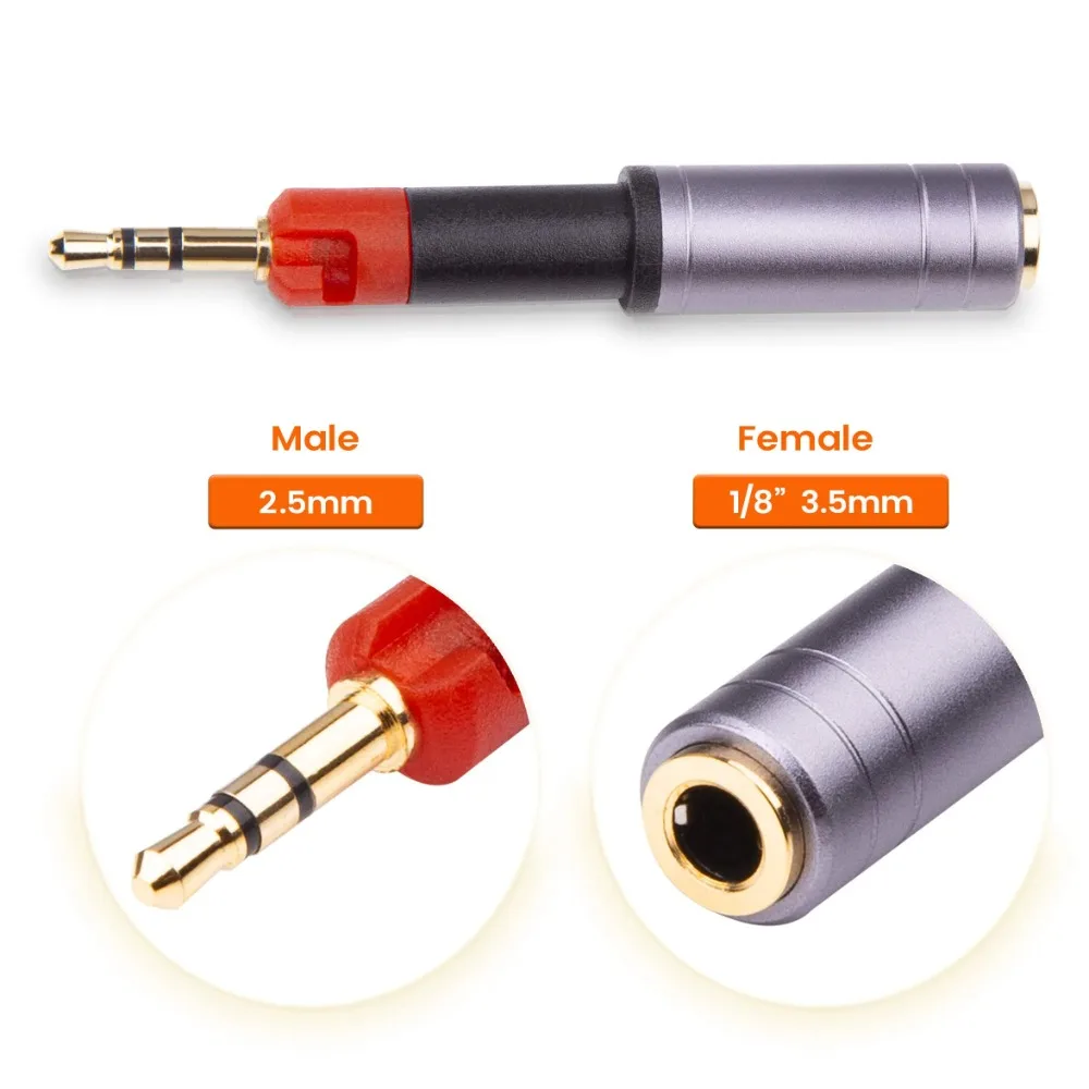 2.5mm to 3.5mm Female Metal Headphones Adapter Jack Connector For AKG K361 K361BT K361-BT Headphones 2.5mm to 3.5mm Female Metal Headphones Adapter Jack Connector For AKG K361 K361BT K361-BT Headphones