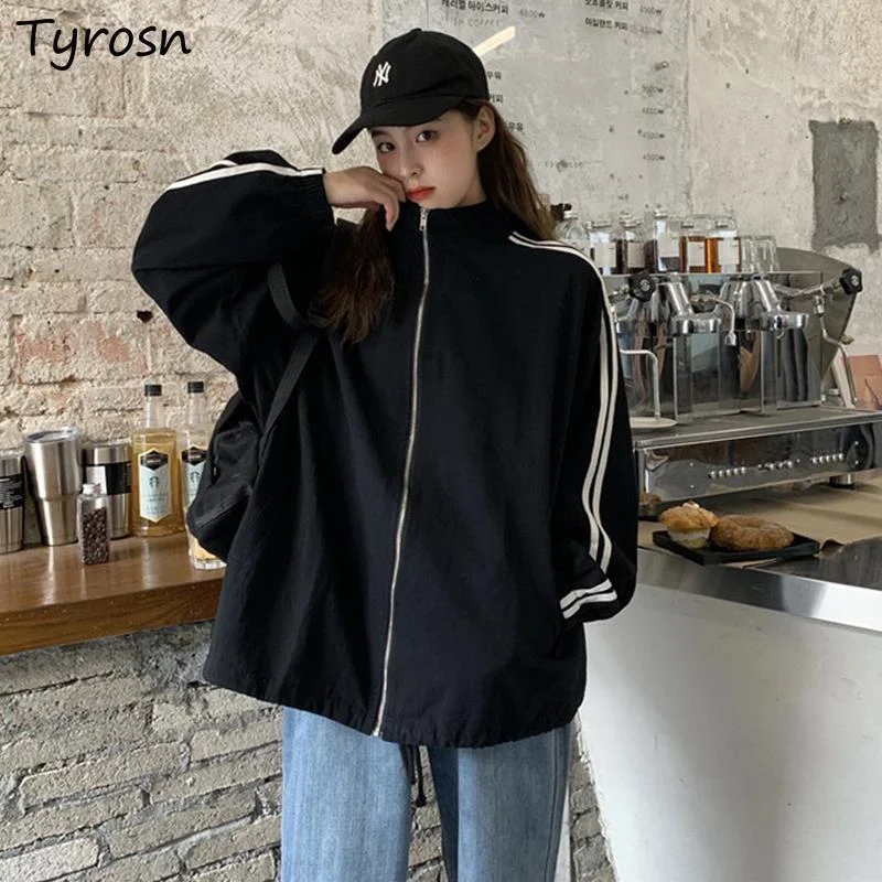 Basic Jackets Womens Minimalist Design Side-striped Mujer Korean Fashion Loose Patchwork All-match Classic Retro Casual Simple
Basic Jackets Womens Minimalist Design Side-striped Mujer Korean Fashion Loose Patchwork All-match Classic Retro Casual Simple