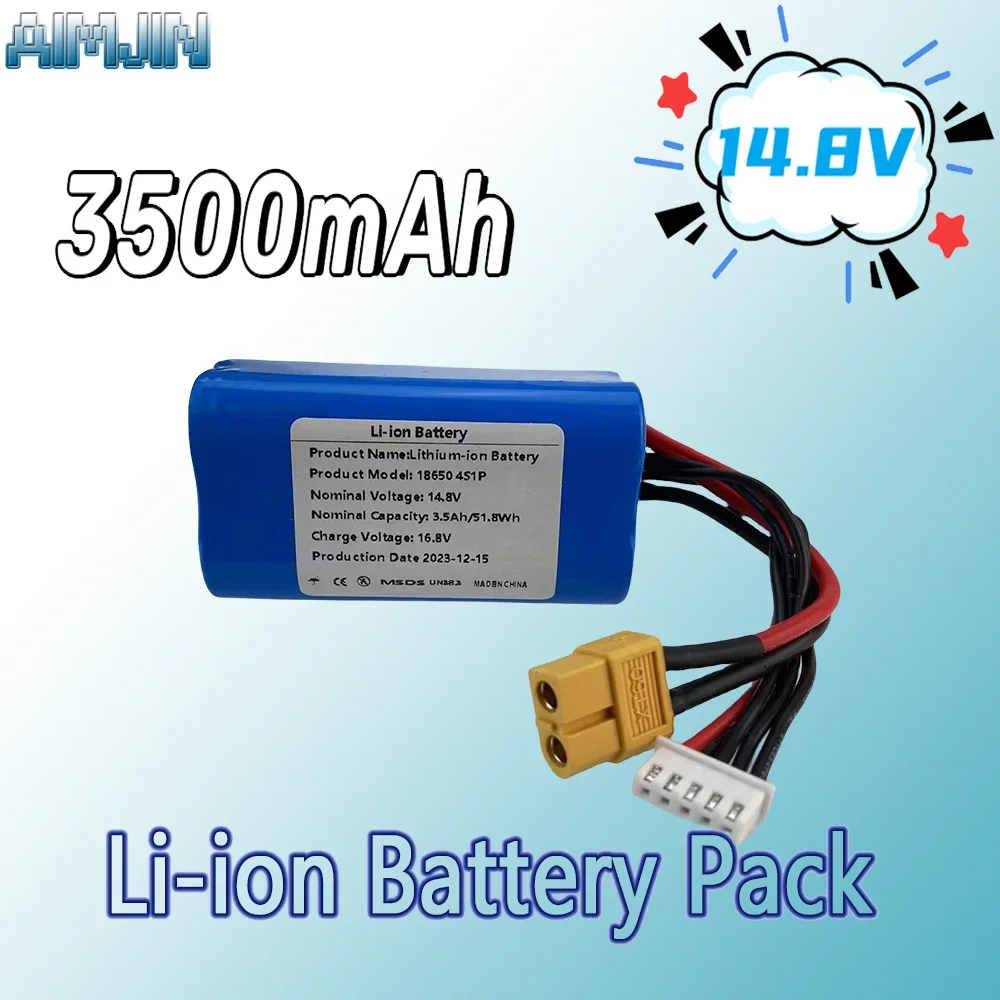 14.8V 3.5Ah 4S1P High Capacity UAV Rechargeable Li-ion Battery For Various RC Airplane Drone Quadrotor XH2.54-4P XT60
14.8V 3.5Ah 4S1P High Capacity UAV Rechargeable Li-ion Battery For Various RC Airplane Drone Quadrotor XH2.54-4P XT60