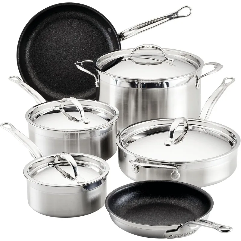 Hestan - ProBond Collection - Professional Clad Stainless Steel TITUM Nonstick Cookware Set, Induction Cooktop Compatible
Hestan - ProBond Collection - Professional Clad Stainless Steel TITUM Nonstick Cookware Set, Induction Cooktop Compatible