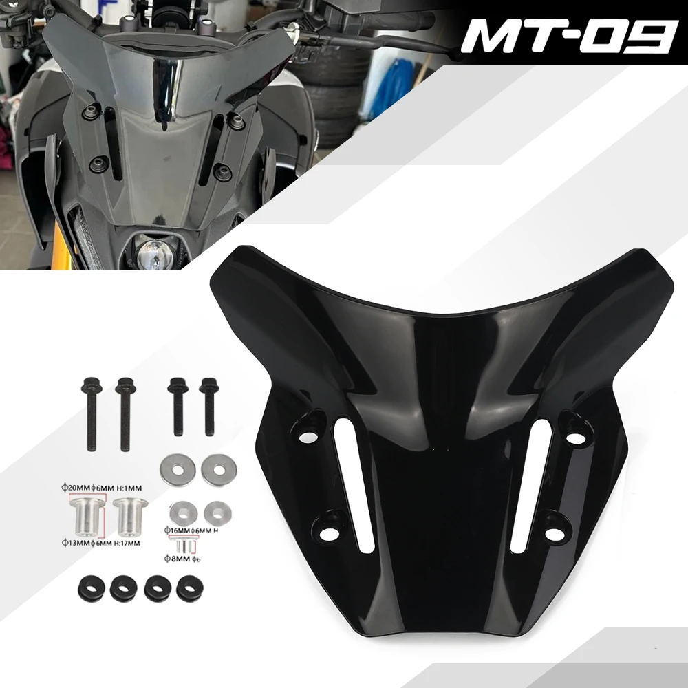 

NEW 2021 2022 2023 Windshield Windscreen For YAMAHA MT-09 MT 09 MT09 / SP FZ-09 FZ09 fz09 Motorcycle Accessories Wind Deflectors