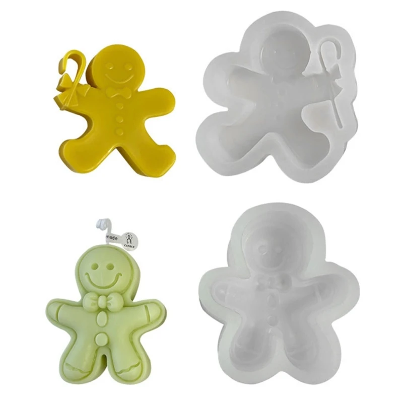 

Gingerbreads Man Silicone Mold Christmas Fondant Molds Versatile Making Moulds for Cakes/Soaps/Chocolates/Candle/Cookie