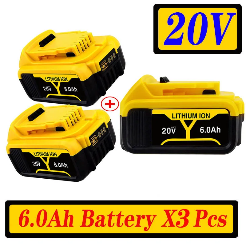 20V 6000mAh DCB200 Replaceable Li-ion Battery Compatible for Dewalt 18V MAX Power Tools 18650 Lithium Batteries with charger
20V 6000mAh DCB200 Replaceable Li-ion Battery Compatible for Dewalt 18V MAX Power Tools 18650 Lithium Batteries with charger