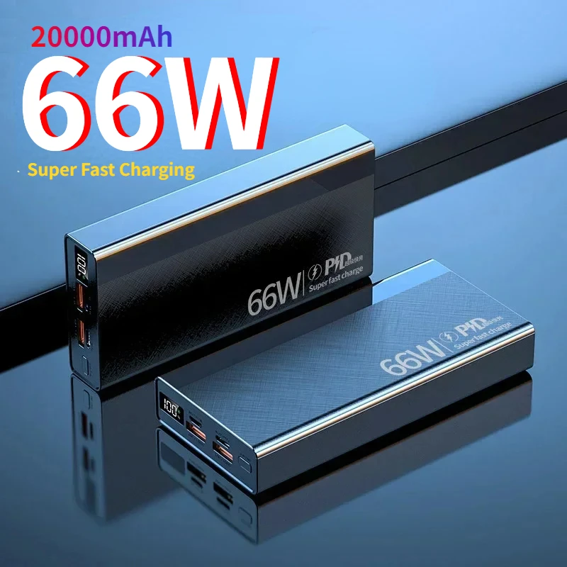 20000mAh Power Bank 66W Fast Charging Digital Display Rechargeable Battery Portable Suitable For IPhone Huawei Xiaomi Samsung
20000mAh Power Bank 66W Fast Charging Digital Display Rechargeable Battery Portable Suitable For IPhone Huawei Xiaomi Samsung