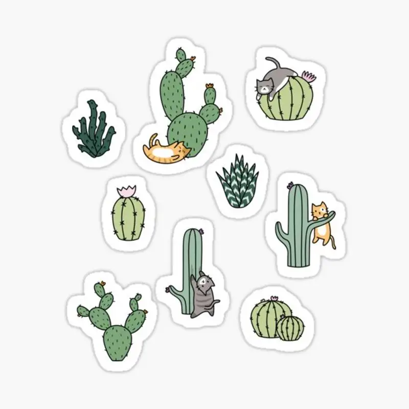 Cacti Cats Sticker for Laptop Decor Bedroom Car Cute Cartoon Art Fashionable Public Suitcase
Cacti Cats Sticker for Laptop Decor Bedroom Car Cute Cartoon Art Fashionable Public Suitcase