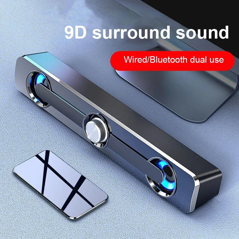 

TV PC Laptop Phone Tablet MP3 Surround Sound Bar Box LED USB Wired Powerful Computer Speaker Stereo Subwoofer Bass Speaker For