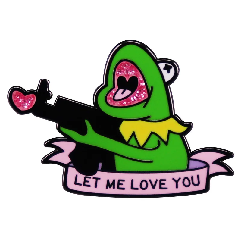 Let Me Love You Frog Hard Enamel Pin Glitter Pink Heart Metal Badge Brooch for Jewelry Accessory
Let Me Love You Frog Hard Enamel Pin Glitter Pink Heart Metal Badge Brooch for Jewelry Accessory