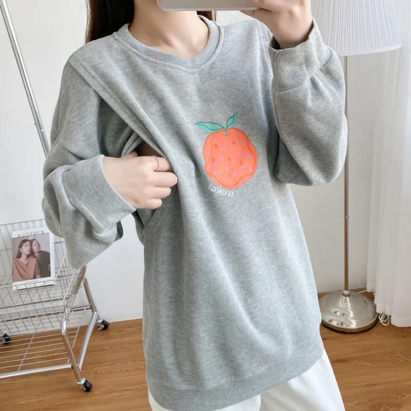 Big Orange Print Maternity Sweatshirt Pullover Breastfeeding Clothes Hoodies Leisure Postpartum Maternity Clothes 9162
Big Orange Print Maternity Sweatshirt Pullover Breastfeeding Clothes Hoodies Leisure Postpartum Maternity Clothes 9162