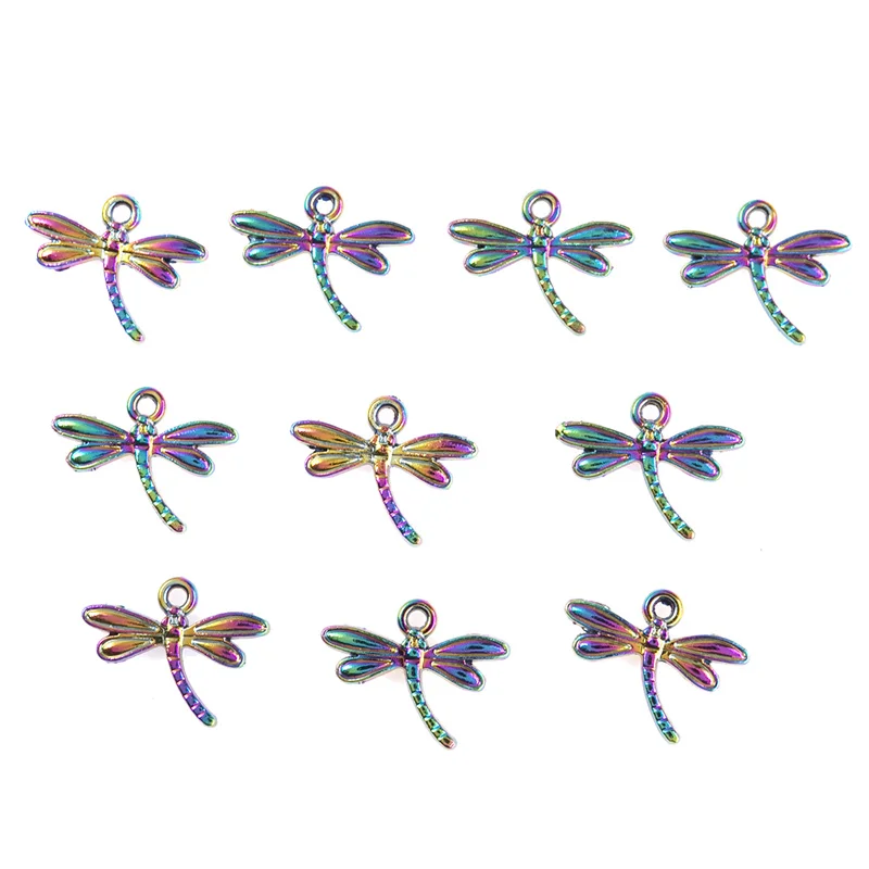 

Fashion 20Pcs/PACK 18*14MM Sweet Colorful Dragonfly Charms Enamel Pendant For Keychain Necklace DIY Jewelry Ornament Accessories