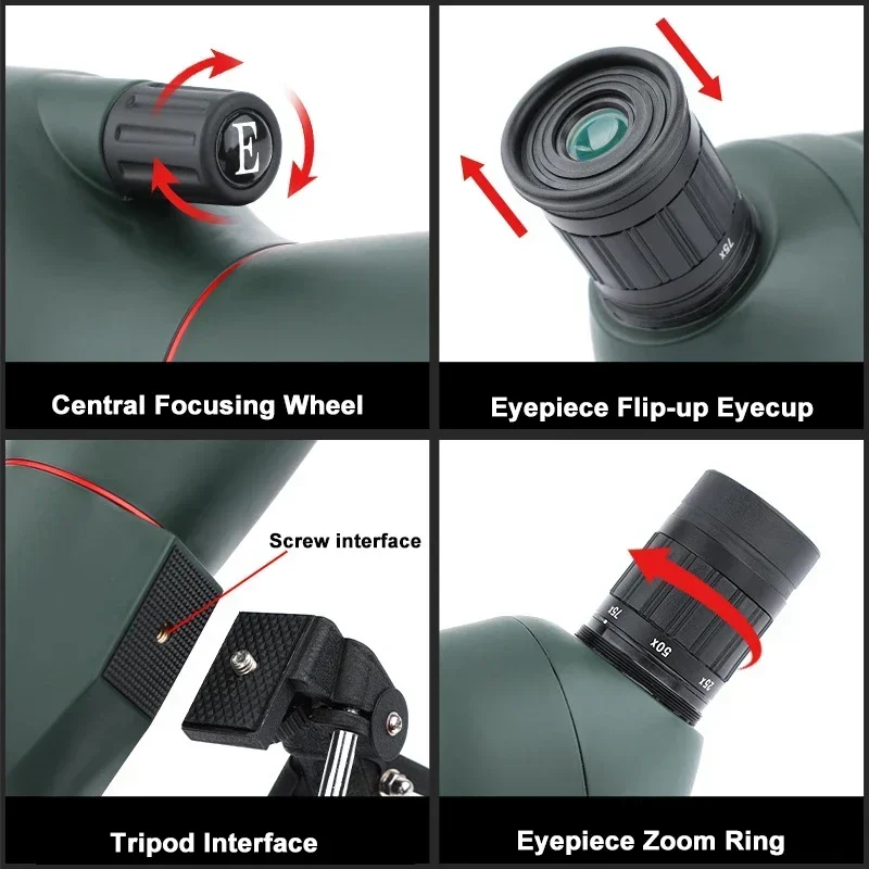 60 Zoom Watchingbird Camping Waterproof Long Tourism Spotting Range Monocular Powerful Scope For 25-75x70/ Telescope Shooting
60 Zoom Watchingbird Camping Waterproof Long Tourism Spotting Range Monocular Powerful Scope For 25-75x70/ Telescope Shooting