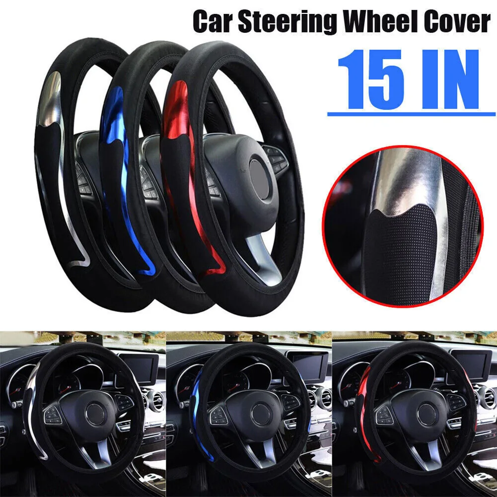 15" 38CM PU Leather Car Steering Wheel Cover Breathable Anti Slip Steering Wheel Cover Interior Accessories Universal
15" 38CM PU Leather Car Steering Wheel Cover Breathable Anti Slip Steering Wheel Cover Interior Accessories Universal