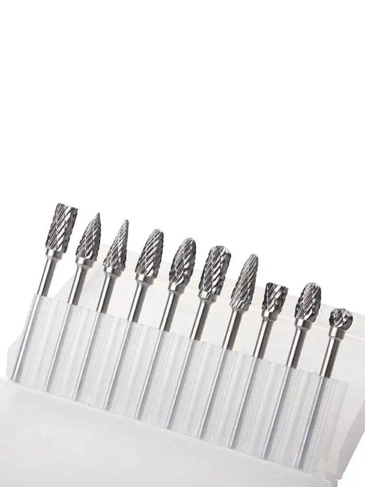 

Carbide Rotating Burr Set 10 PCS With Maximum Rotating Speed Of 70 000 Double-cut Rotary Carving Bits For Metal Engraving Drill