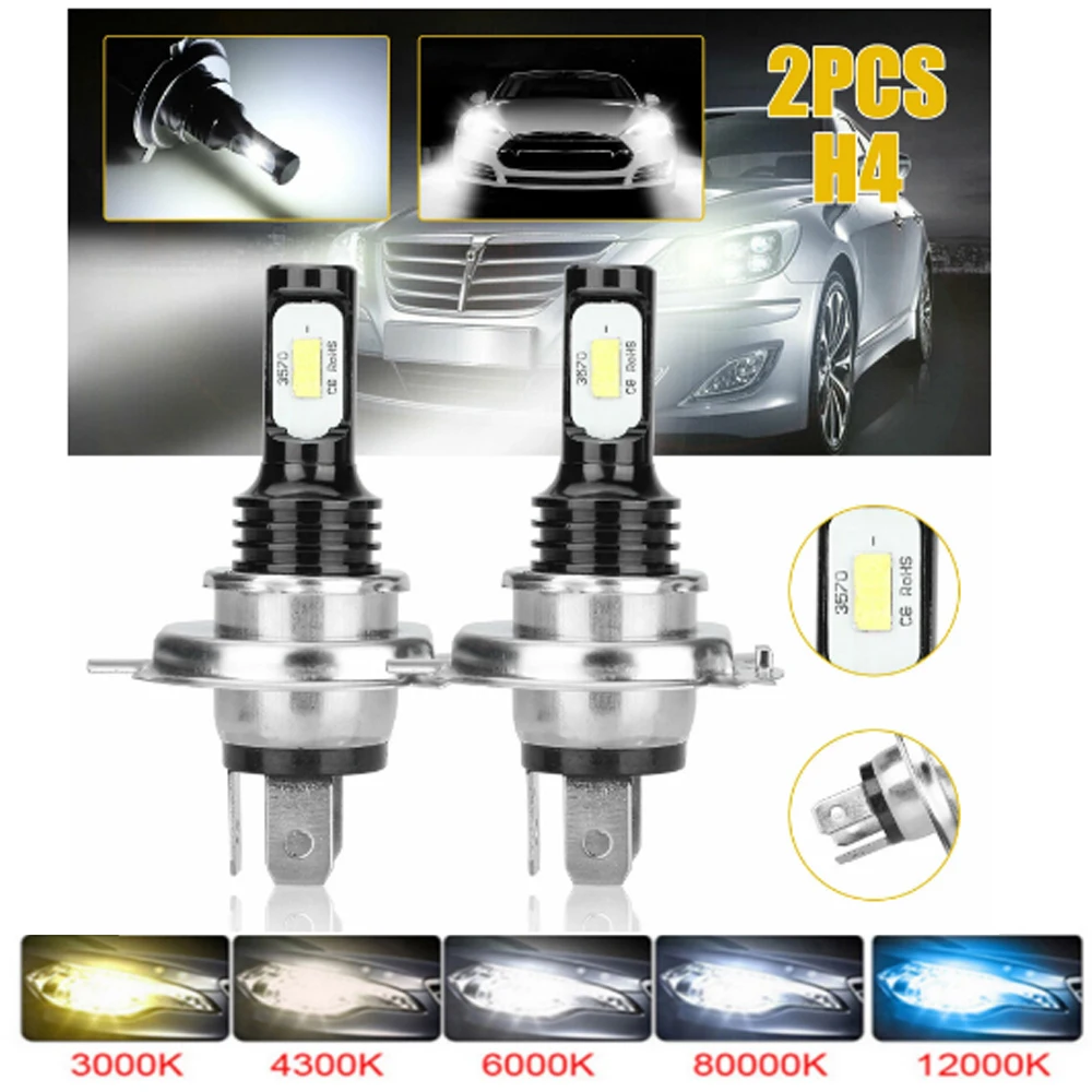 

2Pcs H4 LED CSP Car Fog Light H7 H11 H8 H9 9005 HB3 9006 HB4 Headlight Bulbs H1 H3 H16 Led Lamp DRL Light Auto 6000K 12V White