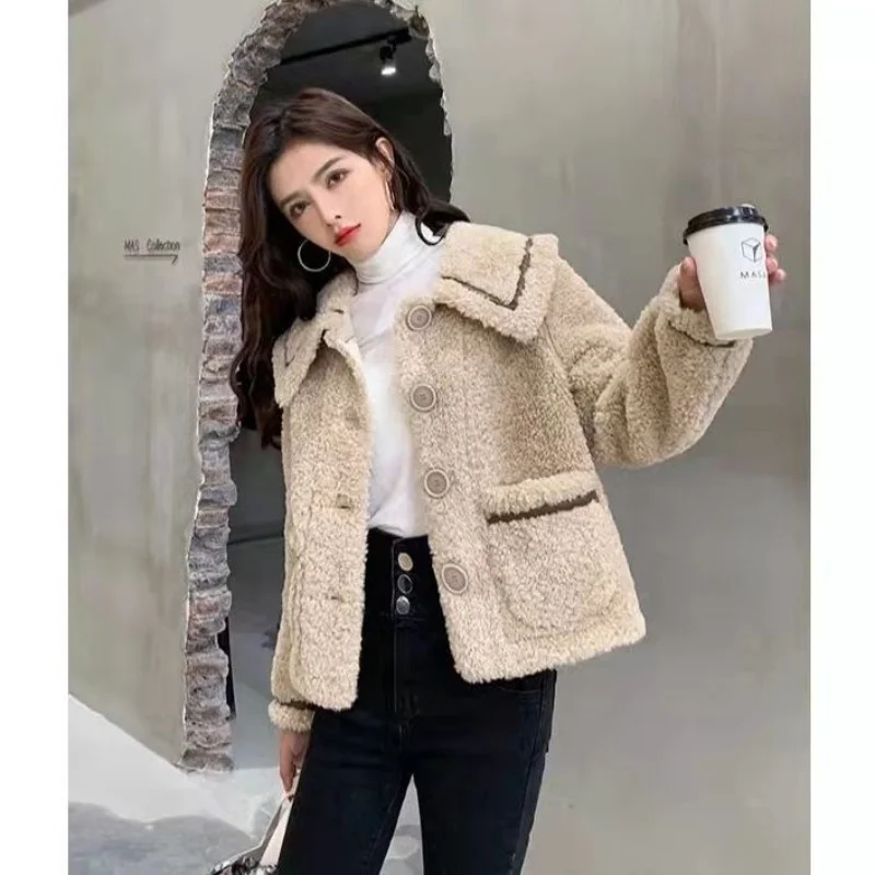 Doll Collar Lamb Plush Cardigan Coat Women 2023 Autumn/Winter New Casual Warm Versatile Long Sleeve Loose Cardigan Female Coat
Doll Collar Lamb Plush Cardigan Coat Women 2023 Autumn/Winter New Casual Warm Versatile Long Sleeve Loose Cardigan Female Coat