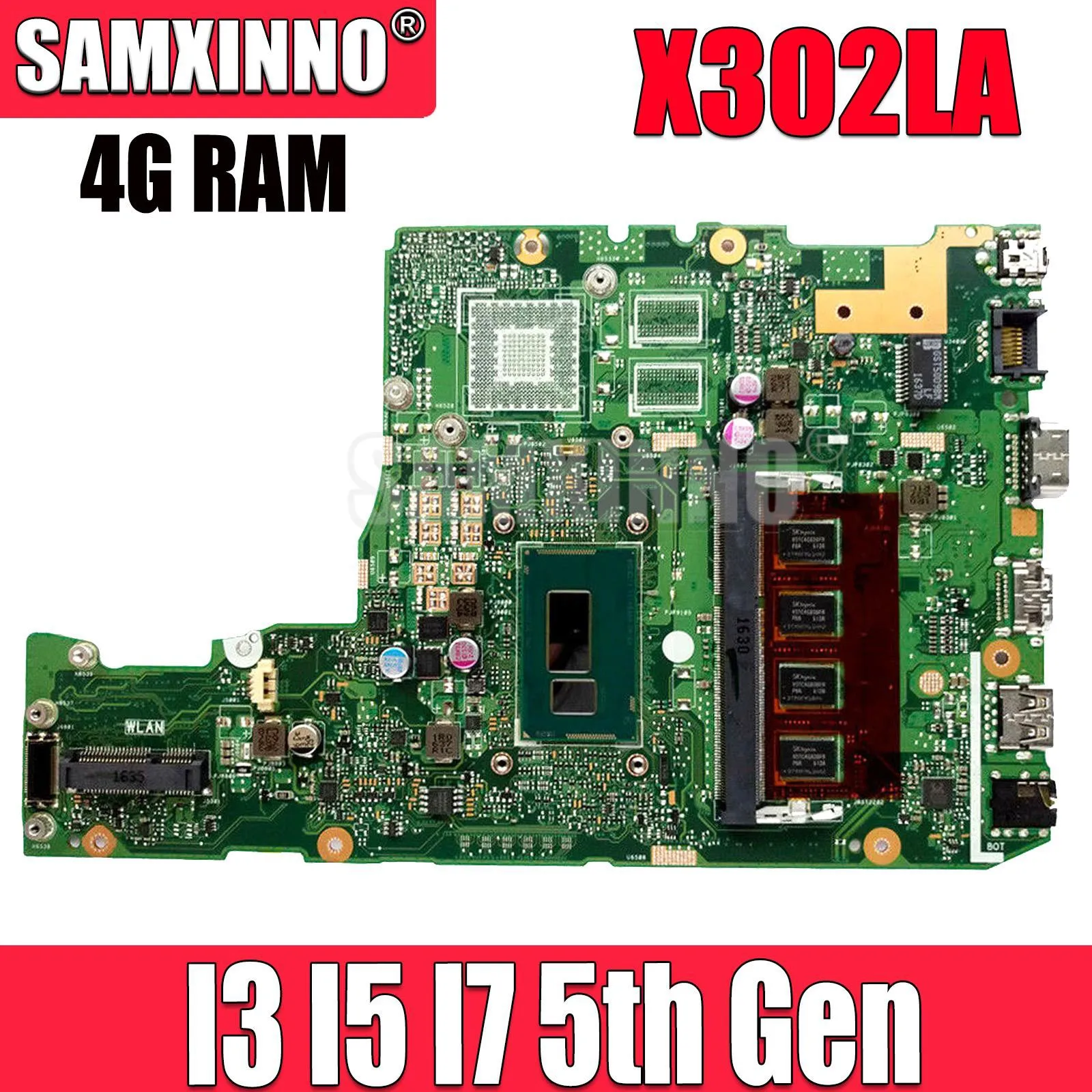Материнская плата SAMXINNO X302LA для ноутбука, Материнская плата ASUS X302L X302LA X302LJ, с USB-портом, 4 Гб ОЗУ
Материнская плата SAMXINNO X302LA для ноутбука, Материнская плата ASUS X302L X302LA X302LJ, с USB-портом, 4 Гб ОЗУ
