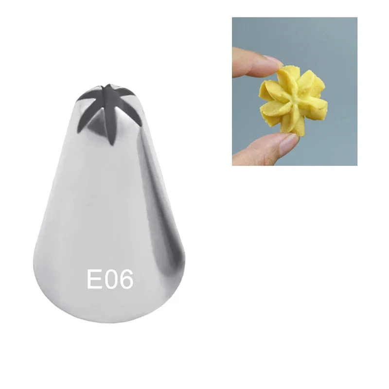 

#E06 Small Size Close Star Cookies Nozzles Pastry Nozzle Fondant Cake Decorating Confectionery Icing Piping Tips Baking Tool