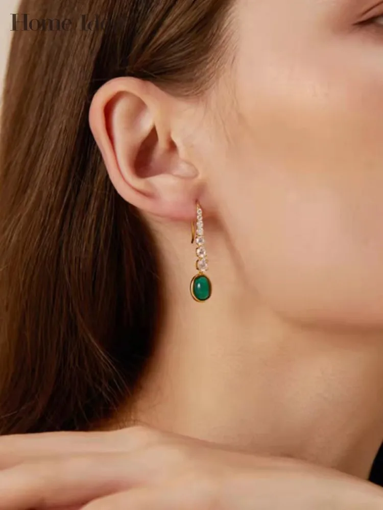 Elegant Fine Jewelry Women Gem Earrings S925 Silver Cultivation Emerald Vintage Classic Design Ladies Eardrop
Elegant Fine Jewelry Women Gem Earrings S925 Silver Cultivation Emerald Vintage Classic Design Ladies Eardrop