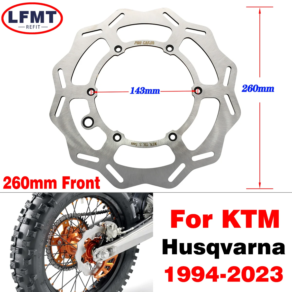 Motorcycle 260mm Front Brake Disc Wave Floating Rotor For Husqvarna FE TE FCTC TX FX For KTM EXC EXCF SX SXF XC XCW XCF TPi 2023
Motorcycle 260mm Front Brake Disc Wave Floating Rotor For Husqvarna FE TE FCTC TX FX For KTM EXC EXCF SX SXF XC XCW XCF TPi 2023