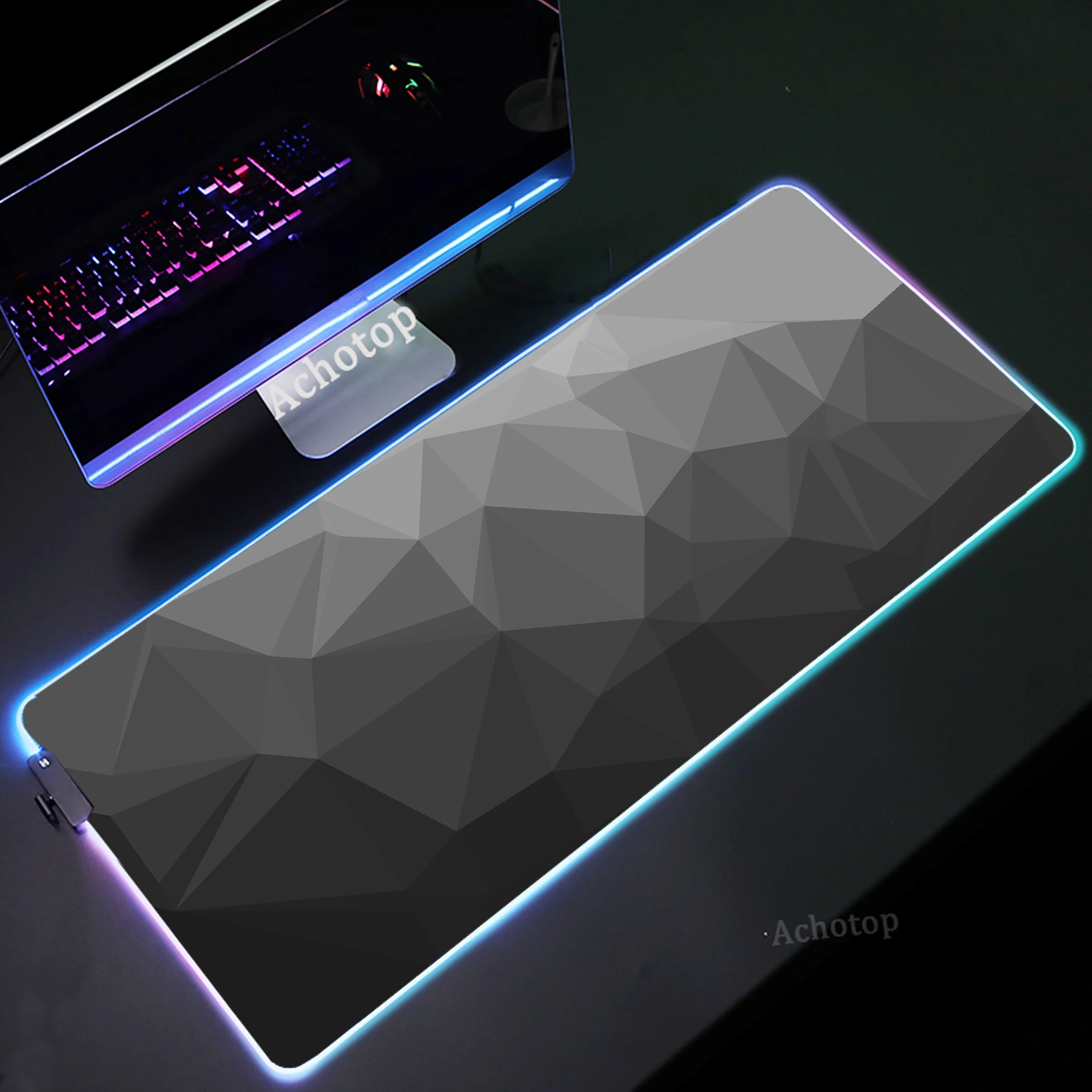 

Mouse Pad RGB Luminous Mouse Mat Abstract Gaming Mousepad LED Large PC Keyboard Pads Gamer Carpet 90x40cm Backlit Mousemats