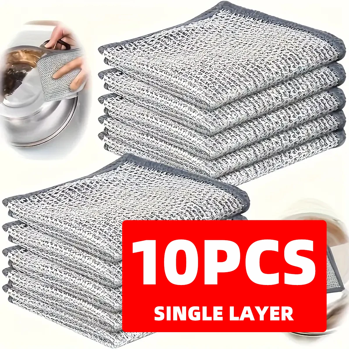 1/3/5/10 New Upgraded Single/Double-Layer Scratch Resistant Wire Dishcloths Scratch Resistant Wire Dishcloths Kitchen Cleaning 1/3/5/10 New Upgraded Single/Double-Layer Scratch Resistant Wire Dishcloths Scratch Resistant Wire Dishcloths Kitchen Cleaning