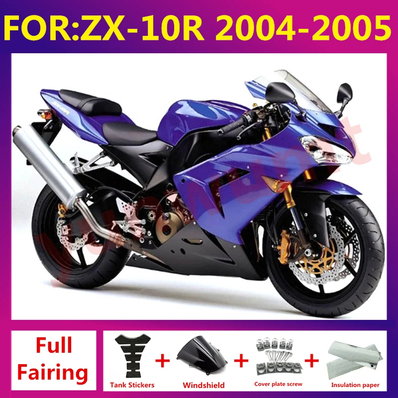 For Kawasaki Ninja ZX10R ZX 10R ZX-10R 2004 2005 Motorcycle Fairing Kit ABS Injection mold kits Accessories zxmt set blue black
For Kawasaki Ninja ZX10R ZX 10R ZX-10R 2004 2005 Motorcycle Fairing Kit ABS Injection mold kits Accessories zxmt set blue black