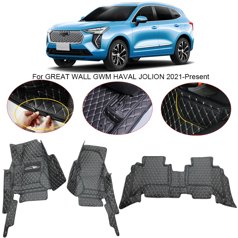 

3D полное объемное покрытие для Great Wall GWM Haval JOLION 2021-2025, автомобильный напольный коврик, защитная подкладка, подставки для ног, ковер, из искусственной кожи, водонепроницаемый