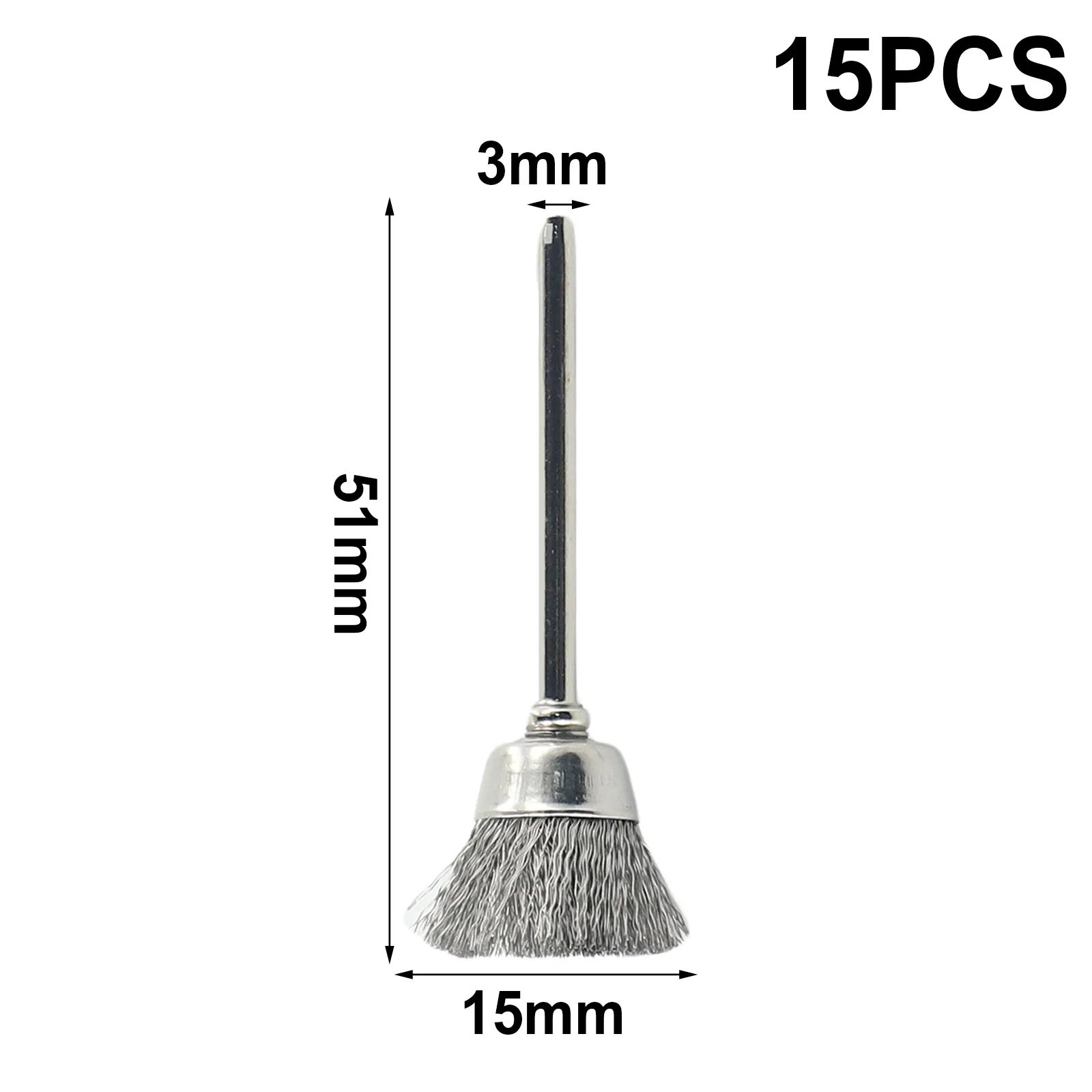 Abrasive Tool Wire Brush Rotary Tool Silver Stainless Steel Stripping Residue Wire Brushes 15mm 3.0mm Shank 3mm
Abrasive Tool Wire Brush Rotary Tool Silver Stainless Steel Stripping Residue Wire Brushes 15mm 3.0mm Shank 3mm