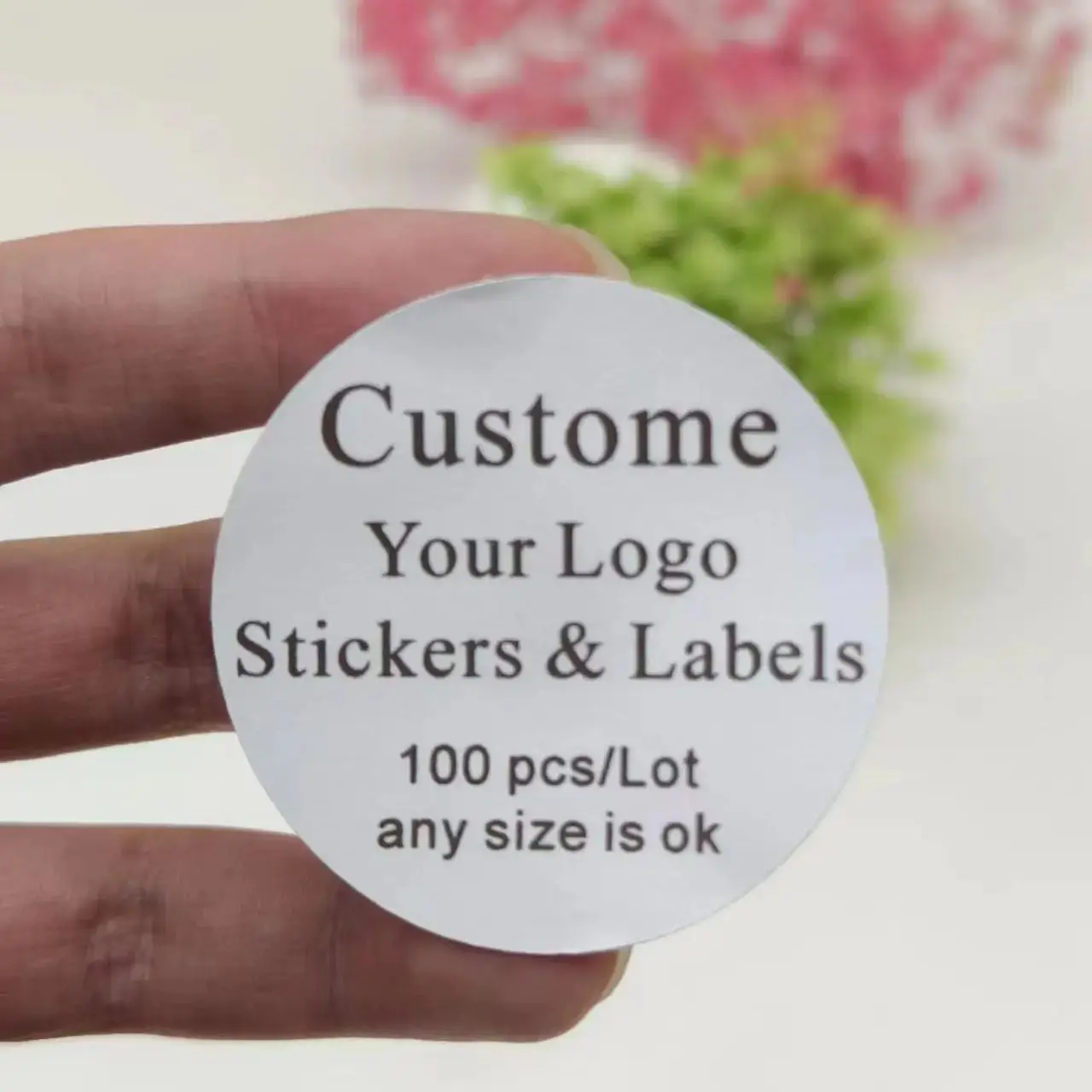 

30/50/100pcs, 2-10cm custom logo sticker White label/wedding sticker design Kraft baking gift sticker of your own company name