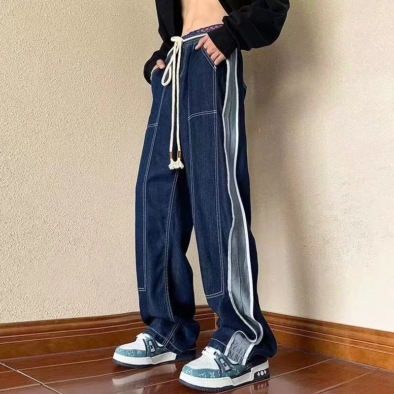 2022 Men's Elastic Waist Vintage Jeans Fashion Trend Splice Blue Color Trousers Loose Retro Streetwear Casual Pants Size S-3XL
2022 Men's Elastic Waist Vintage Jeans Fashion Trend Splice Blue Color Trousers Loose Retro Streetwear Casual Pants Size S-3XL