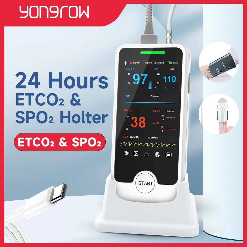 Yongrow Medical 24 Hour Vertical Ambulatory Oximeter Handheld Patient Monitor 4 Inch Touch Screen Supports ETCO2 Module
Yongrow Medical 24 Hour Vertical Ambulatory Oximeter Handheld Patient Monitor 4 Inch Touch Screen Supports ETCO2 Module