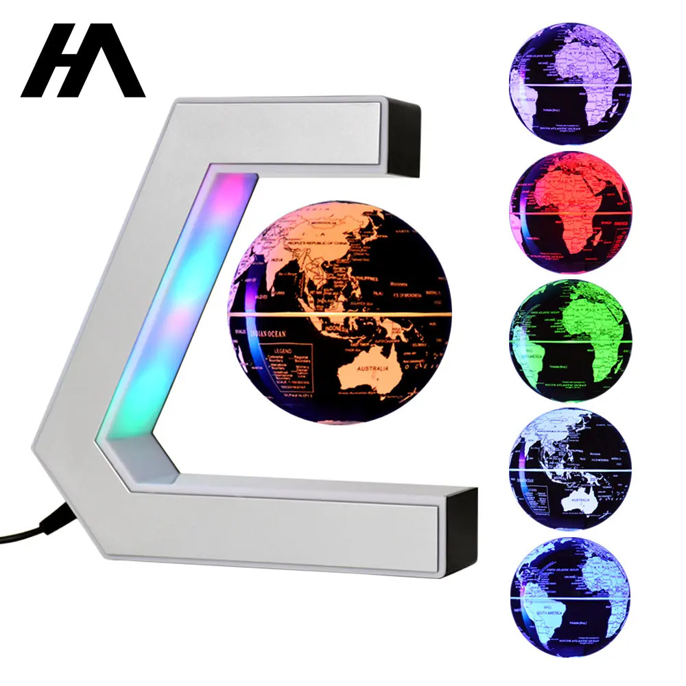 

Hot and Popular Ek-Shaped Magnetic Floating Globe with Led Lights Levitating Globe Living room decoration 3D Stereo Earth