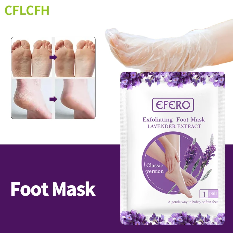 

Foot Mask Exfoliating Anti Drying Cracking Heel Peeling Pedicure Socks Dead Skin Remover Spa Moisturizing Feet Lavender Mask